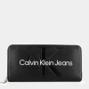 07634-0GQSCULPTED ZIP AROUND MONOBLACK- PICCOLA PELLETTERIA^CALVIN KLEIN JEANS Cheap